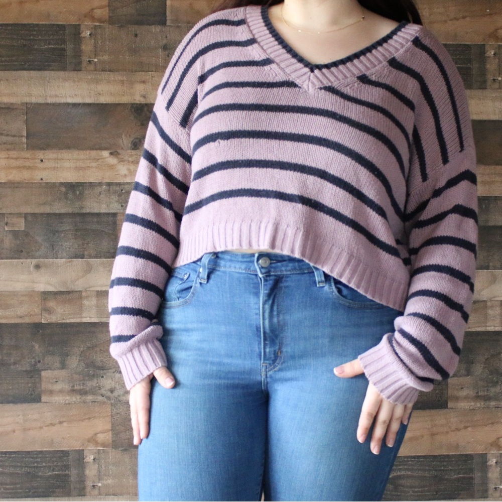 Striped V-Neck Sweater
